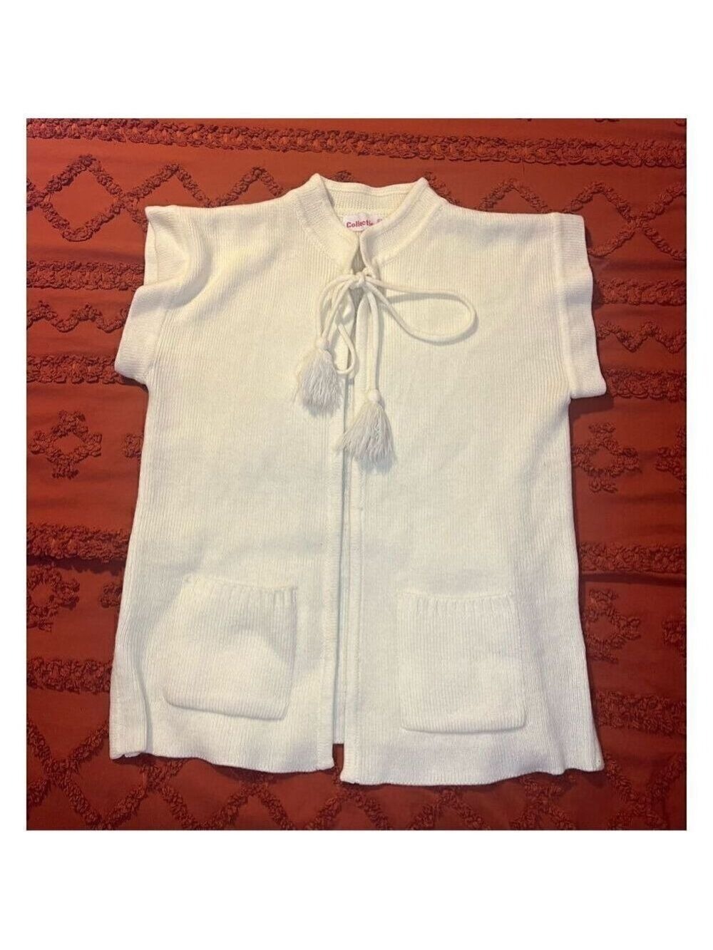 Pompom creamy quirky pockets mock collar size 38 - Picture 15 of 16